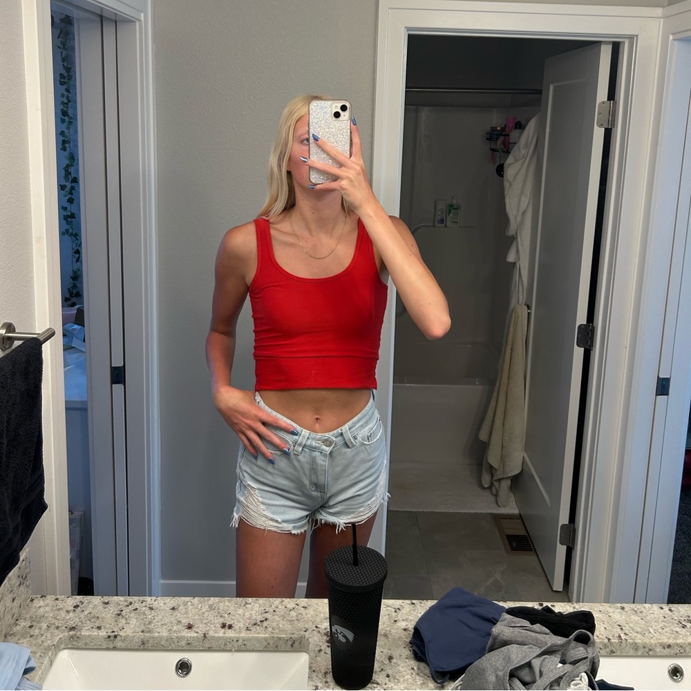 No Boundaries Red cropped tank